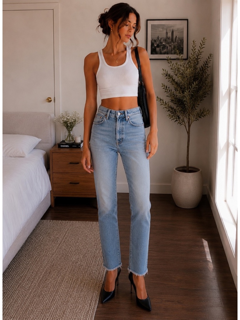 COH Jolene High Rise Slim Straight Jeans Dimple Wash Sz 25 $228 Retail